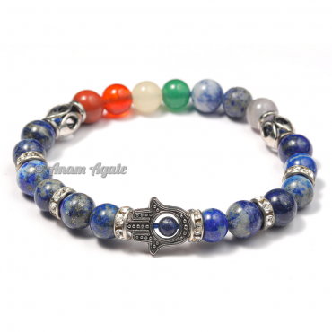 Lapiz Lazuli|Hamsa Evil Eye Chakra Bracelets